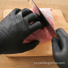 Домохозяйство в пищевом уровне черные прочные нитрильные перчатки